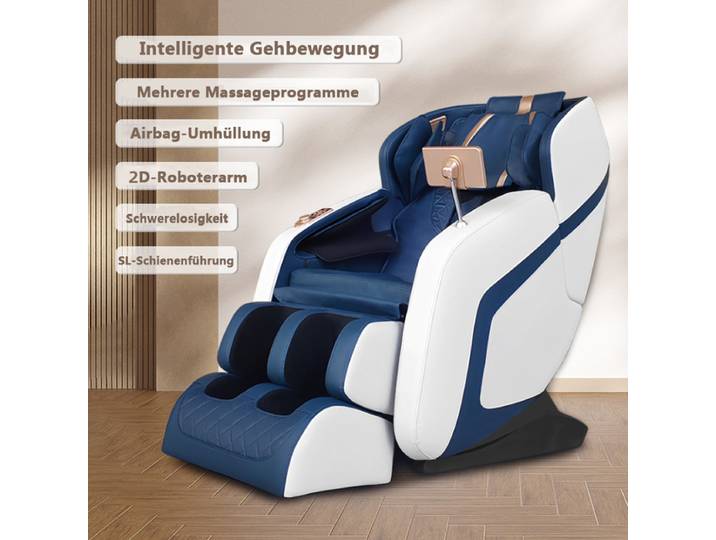 SOFORT LIEFERBAR Relaxsessel Massagesessel 2D Sessel Genf Neuste Generation! Blau