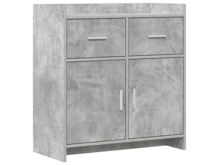 PUGYNBK Sideboard, Grau, Beton, 75 x 36 x 80 cm, technisches Holz Rechteckige Metallgriffe, geräumige Aufbewahrung, einfache Reinigung, für Esszimmer oder Wohnzimmer