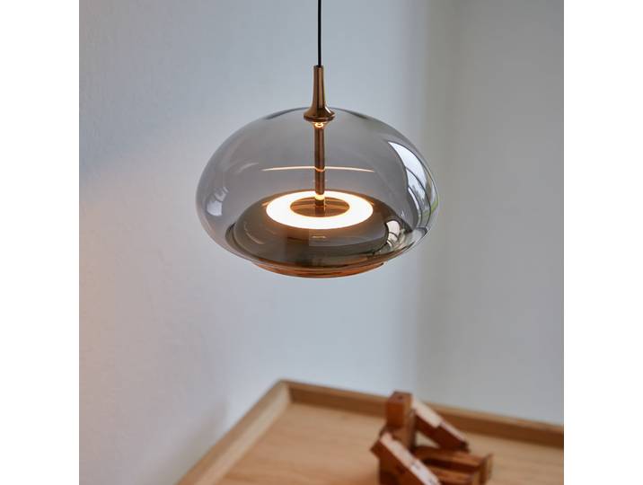 Avalon Pendelleuchte Smoked/Rose Gold - Loom Design - Wohnzimmer - Modern - Glas - Einflammig