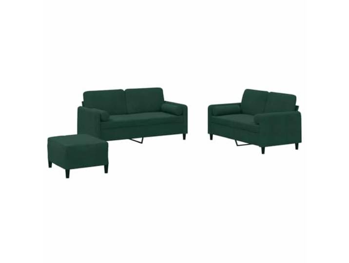 GHVBNMF 3-tlg. Sofagarnitur mit Hocker & Kissen Dunkelgrün Samt Eleganter Zweisitzer und Hocker aus dunkelgrünem Samt für Ihr Wohnzimmer, inklusive vier passender Kissen.