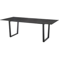 Diamond Garden Kufentisch OXFORD 220 x 100 cm, Edelstahl Dunkelgrau / HPL Granit Dunkel