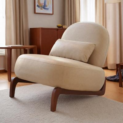 "34.2"" Fabric Armless Accent Chair with Solid Wood Legs and Soft Cushion and Cute Design"