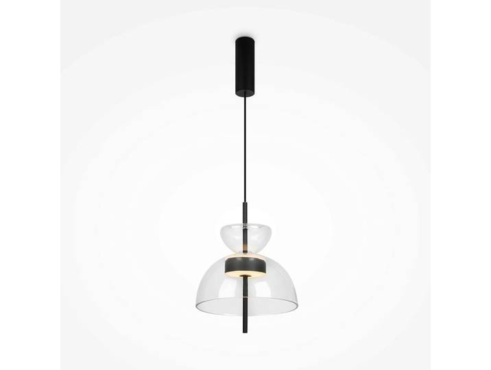 Suspension LED abat-jour en verre diabolo NORA - Transparent
