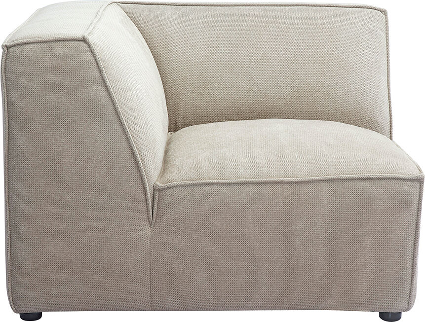 Miliboo Zentrales Eckmodul für Sofa in beigem Samt-Effekt Stoff Texturierter SPLIT