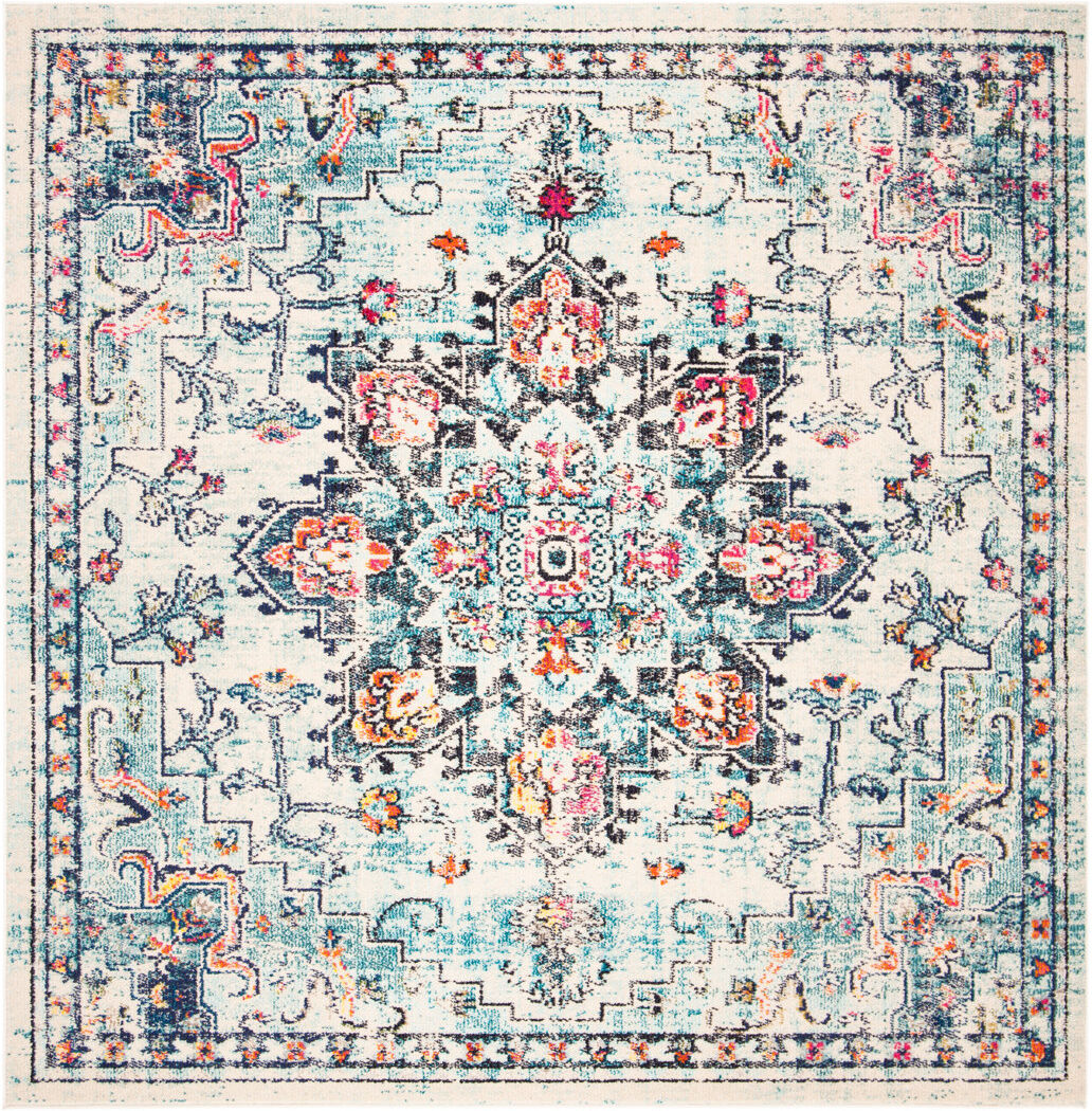 Mistana Bazzinotti Cream/Blue Area Rug Cream;Blue Square 201cm