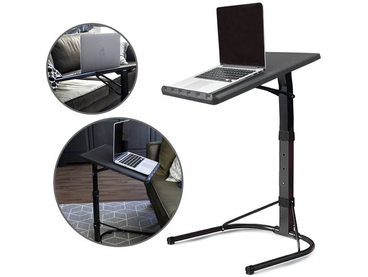 QUVIO Bijzettafel laptop - Hoogte verstelbaar - Grijs