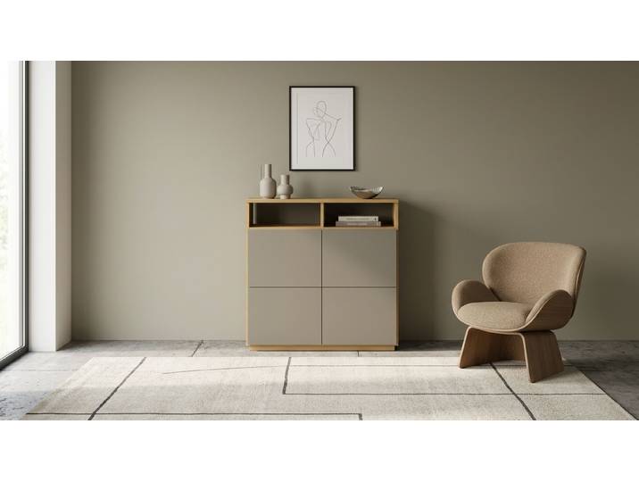 Highboard aus Eiche Eiche Natur geölt