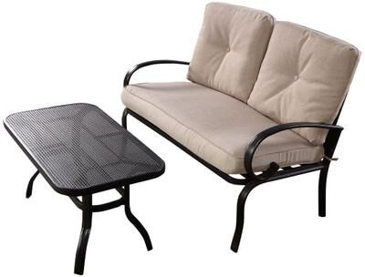 Costway 2 Pieces Patio Outdoor Cushioned Coffee Table Seat-Beige