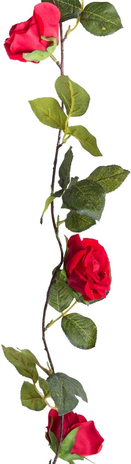 Kunstblume BOTANIC-HAUS "Rosengirlande", rot, B:12cm H:150cm T:12cm Ø:12cm, Kunststoff, Kunstpflanzen, Kunstblume