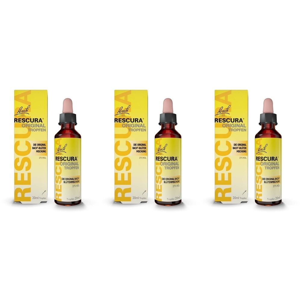 Bachblüten Original Rescura Tropfen m.Alkohol 3x 3x20 ml