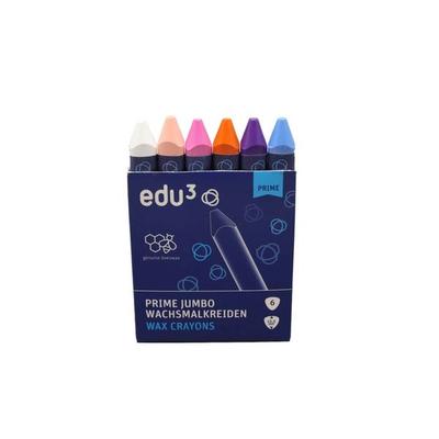 edu³ PRIME Jumbo Wachsmalkreide Plus, 6er Set