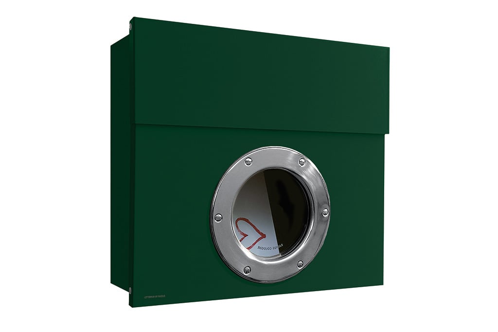 Radius Design Letterman 1 Briefkasten (ohne Klingel, dunkelgrün (RAL 6005), ohne... ohne Klingel | dunkelgrün (RAL 6005) | ohne Pfosten 506 O