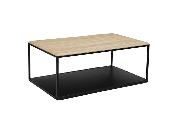 loft24 Couchtisch Elisa - Wohnzimmertisch Ablagetisch Sofatisch Kaffeetisch, Wohnzimmertisch modern, Industrial Beistelltisch, MDF, Eicheoptik