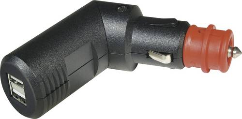 ProCar Winkelbarer 2fach USB Ladestecker Belastbarkeit Strom max.=5A Passend für (Details) USB-A Adapter 12V zu 5 V, 24V zu 5V