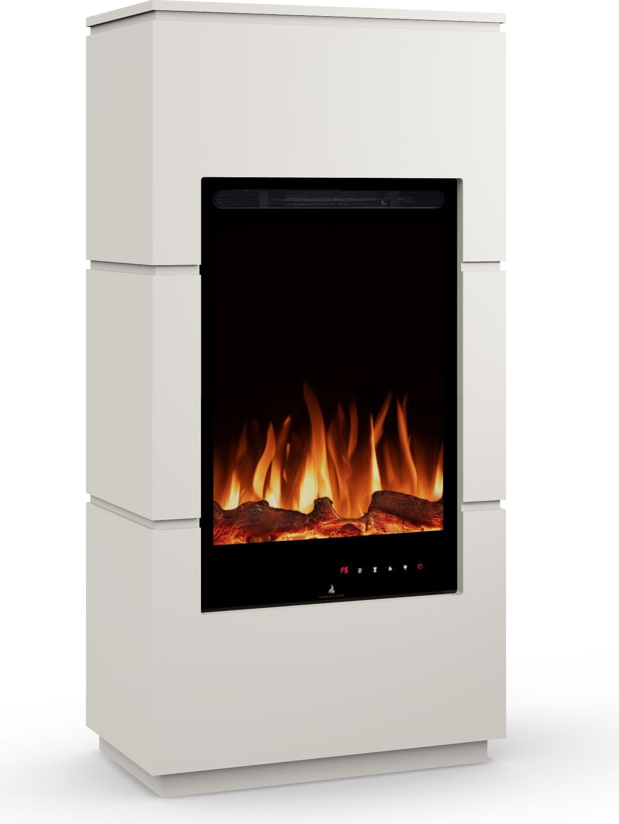 Noble Flame LUND [moderner Stand-Elektrokamin]: Weiß (warm)