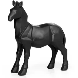 Moritz Polygonal Deko Pferd Ponny Fohlen Dekoration schwarz Geschenk Geometrische Figuren Modern Dekor Skulptur Statue Tier