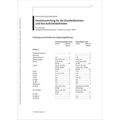 Gesetzsammlung für die Standesbeamten und ihre Aufsichtsbehörden, Zubehör von , Verlag für Standesamtswesen, 978-3-8019-2163-7
