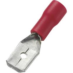 TRU COMPONENTS 745410 Flachstecker Steckbreite: 6.4 mm Steckdicke: 0.8 mm 180 ° Teilisoliert Rot 100 St.