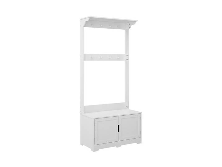 Vicco Garderobe Lysa Weiß 80 x 180 cm mit 2 Türen, Holzwerkstoff, Rechteckig, 80x180x40 cm, Garderobe, Garderobensets & -serien, Garderoben-Set
