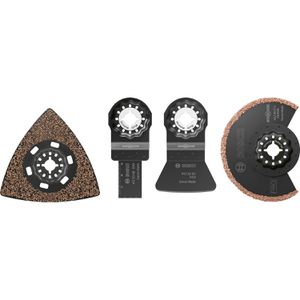 Bosch Multifunktionswerkzeug-Zubehör Fliesen-Set, 2608669127, Starlock, für Fliesen, Mörtel, Fugen, 4-teilig