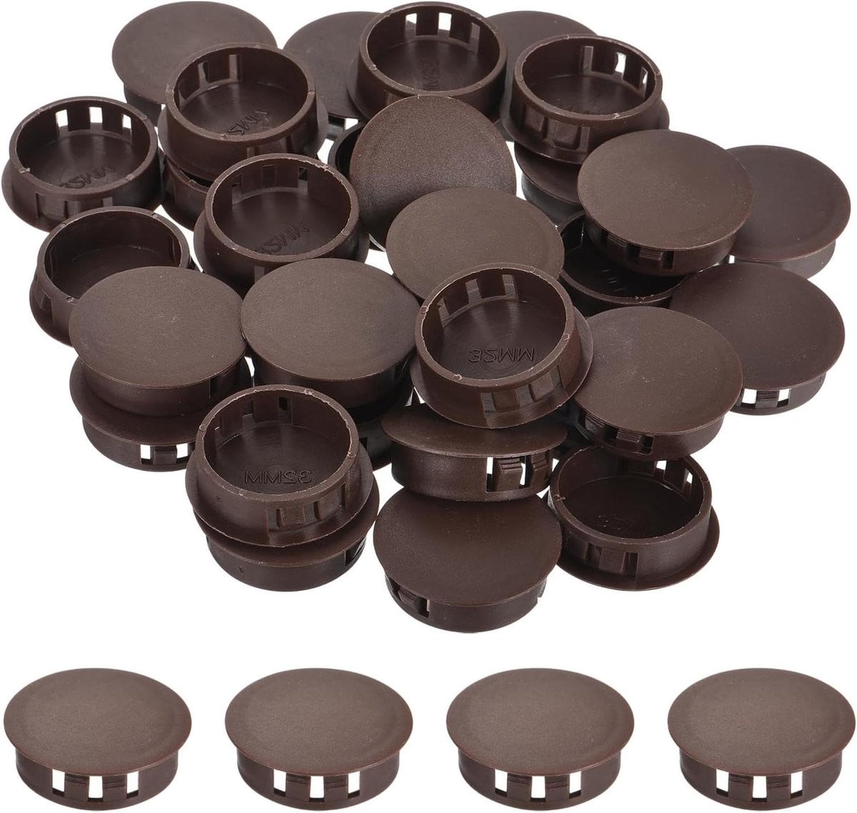 64 stuks Bruine Nylon Afdekdoppen voor Meubels - 32mm