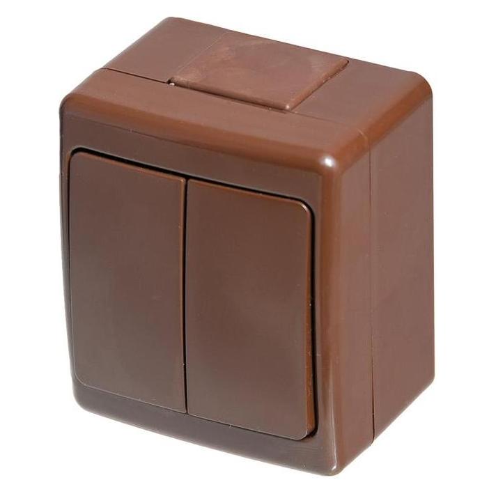 Pawbol BETA Wyłącznik hermetyczny pojedynczy, świecznikowy, brązowy, IP44 /D.3210W2/ (49079903)