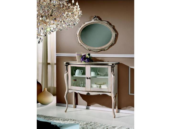 JVmoebel Hochkommode Luxus Barock Kommode aus Holz mit Glastüren im italienischen Stil (1 St., Hochkommode), Made in Europa