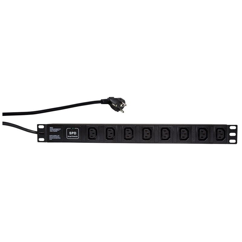 Logilink Steckdosenleiste 19" 8fach IEC320, schwarz