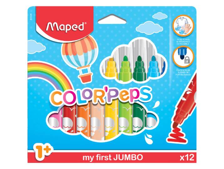 Maped Color'Peps Maxi Jumbo Feutres – 12 Couleurs
