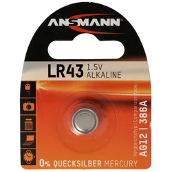 Panasonic LR43-V12GA, 186, 84, LR1142 Knopfzelle Panasonic Alkaline LR43EL/1B
