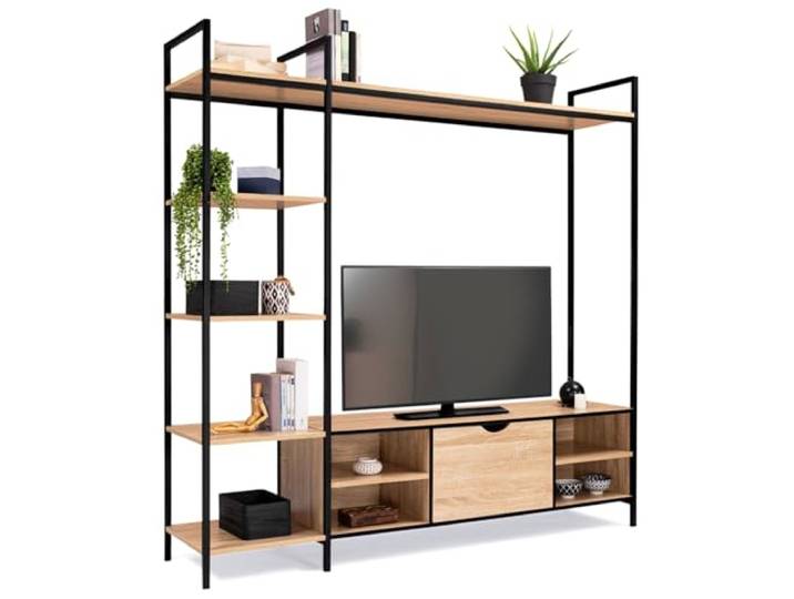 IDMarket - TV-Möbelset 170 cm Detroit mit Regalen im Industriedesign Mit Einlegeböden