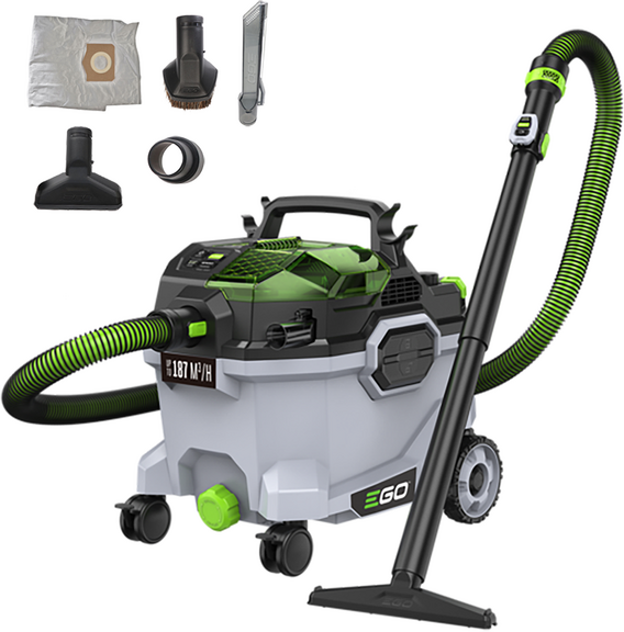 Ego WDV 0900E - Aspirasolidi e liquidi a batteria - Bidone 34L - 56V - SENZA BATTERIA E CARICABATTERIA