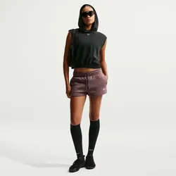 NIKE Sportswear Phoenix Fleece Mid-Waist Shorts Damen 502 - tattoo/sail M