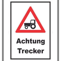 HB-Druck Achtung Trecker Schild A1 (594x841mm)