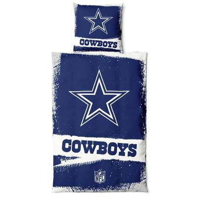 Bettwäsche GREAT BRANDING "Great Branding Bettwäsche Dallas Cowboys "RAW" 135x200 + 80x80cm", Gr. Frottee, B/L:, 2, blau (mehrfarbig), Frottee, 100% Baumwolle, Bettwäsche Bettwäsche