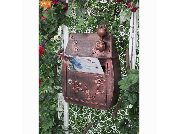 Boîte aux lettres de villa de style européen, mur suspendu rétro rustique avec boîte aux lettres à serrure, boîte aux lettres, boîte aux lettres extérieure étanche pour l'école