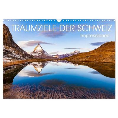 TRAUMZIELE DER SCHWEIZ Impressionen (Wandkalender 2026 DIN A3 quer), CALVENDO Monatskalender