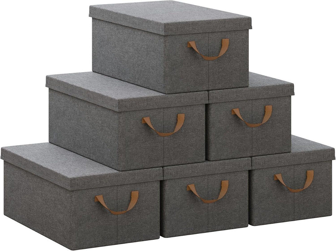 17 Stories Wool / Felt Decorative Bin Gray 27 L