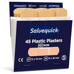 Papstar 60 Sets Cederroth Salvequick Plastic Pflaster (45 Stück) braun , Refill