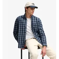 Superdry für Herren. M4011197A Baumwollhemd Lumberjack marineblau (M), Lässig, Baumwolle, Langarm