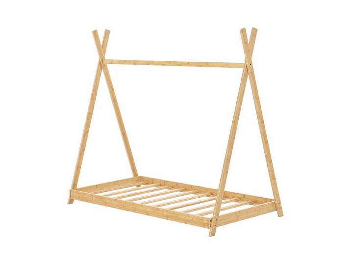 en.casa Kinderbett, »Vimpeli« Bambus ohne Matratze 80 x 160 cm