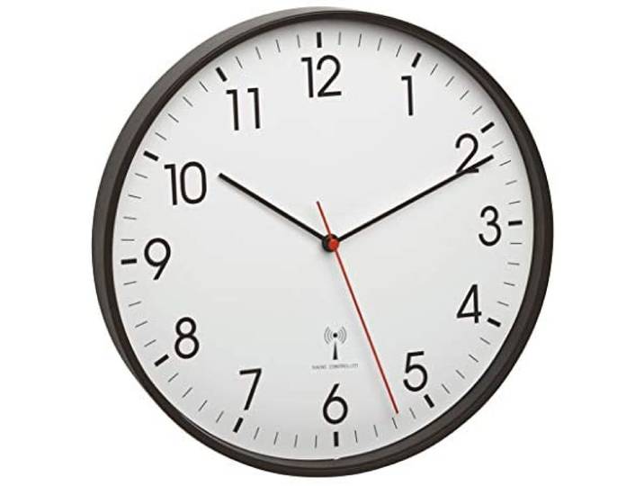 Tfa Dostmann 60.3537.01 Horloge Murale Analogique Avec Cadre Métallique\, 305 X 47 Mm\, Plastique\, Noir\, Avec Cadre Métallique\, Plastique\, Noir