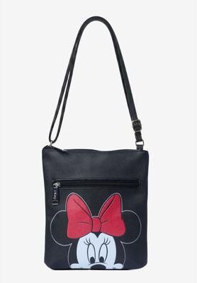 Women's Disney Minnie Mouse Crossbody Purse Passport Bag Travel Black Faux Leather by Disney in Black (Size ONE SIZE)