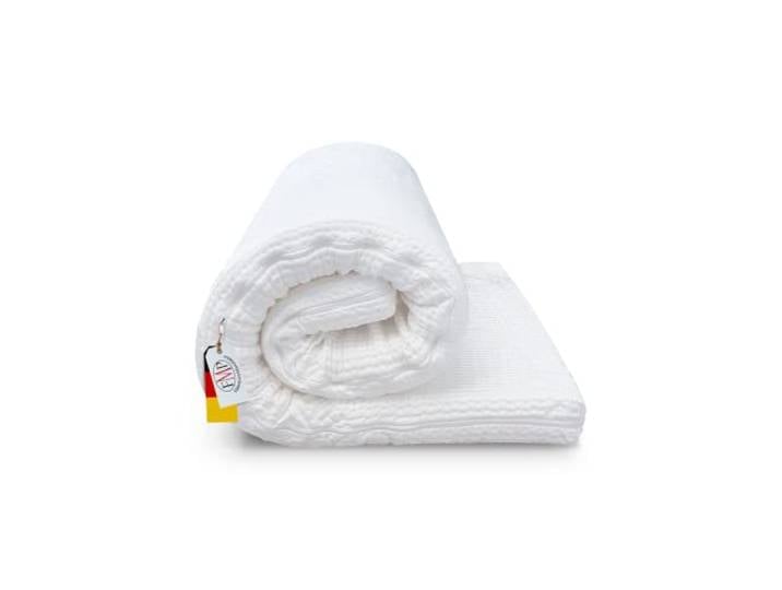 FMP Matratzenmanufaktur, Visco Topper 8 cm, Memory Foam Matratzenauflage für optimale Druckentlastung & Rückenschmerzen, ergonomisch & atmungsaktiv, waschbarer Bezug, 180x200cm weiß