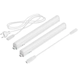 ledscom.de LED Unterbau-Leuchten Rigel, je 31,3cm, 40cm Kabel, je 445lm, weiß, 2er Set