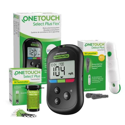 ONE Touch S+F SYS Mg/Dl & OneTouch Select Plus Teststreifen 30er Packung Delica 1 St Set