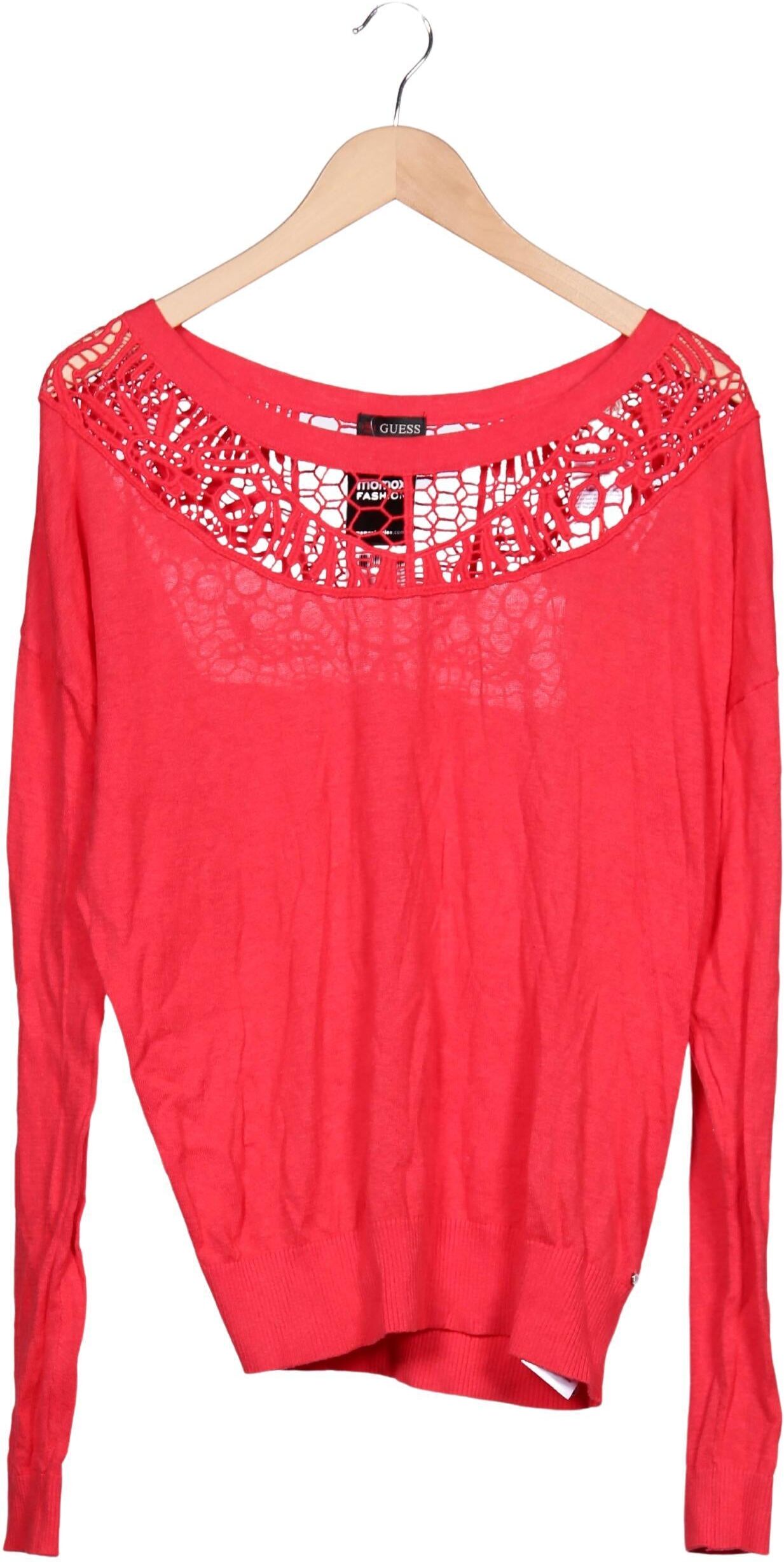 Guess Damen Pullover, Rot, Gr. EU 42, Viskose / Baumwolle - Second Hand