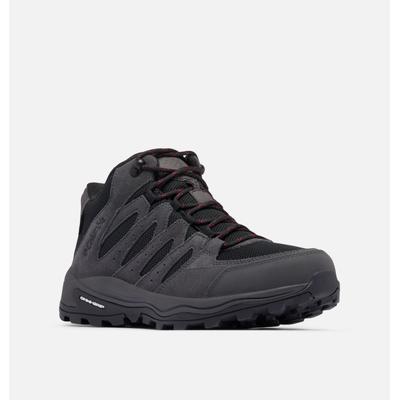 Wanderschuh COLUMBIA "REDMOND™ IV MID WATERPROOF", Herren, Gr. 43,5, schwarz (schwarz, mountain rot), Mesh, Synthetik, Schuhe Wanderschuh, wasserdicht