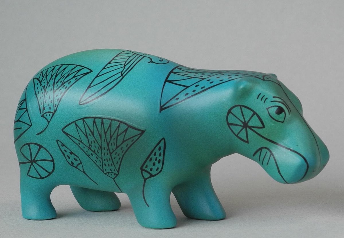 Hippo Egyptian Art decoratie voor op tafel