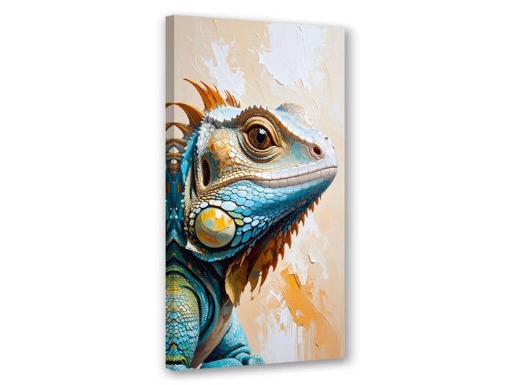 Feeby Leinwandbild Eidechsen-Reptilien-Natur 50x100cm, Beige, Tiere, Rechteckig, 50x100 cm, Bilder & Rahmen, Bilder, Leinwandbilder